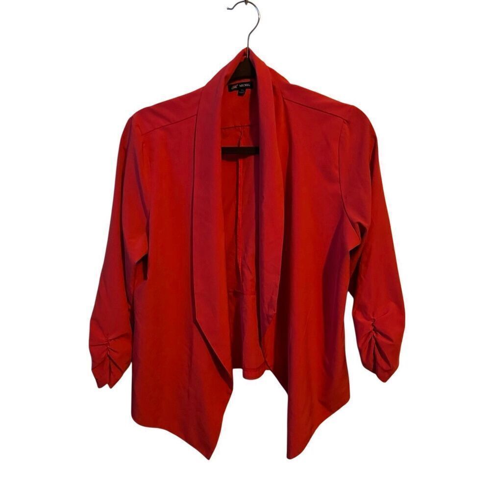 Michel Studio Coral Red Open Front Blazer Jacket Size - XL